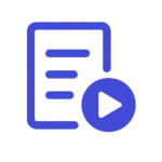 Document icon with play symbol representing automated privacy workflows and policy templates